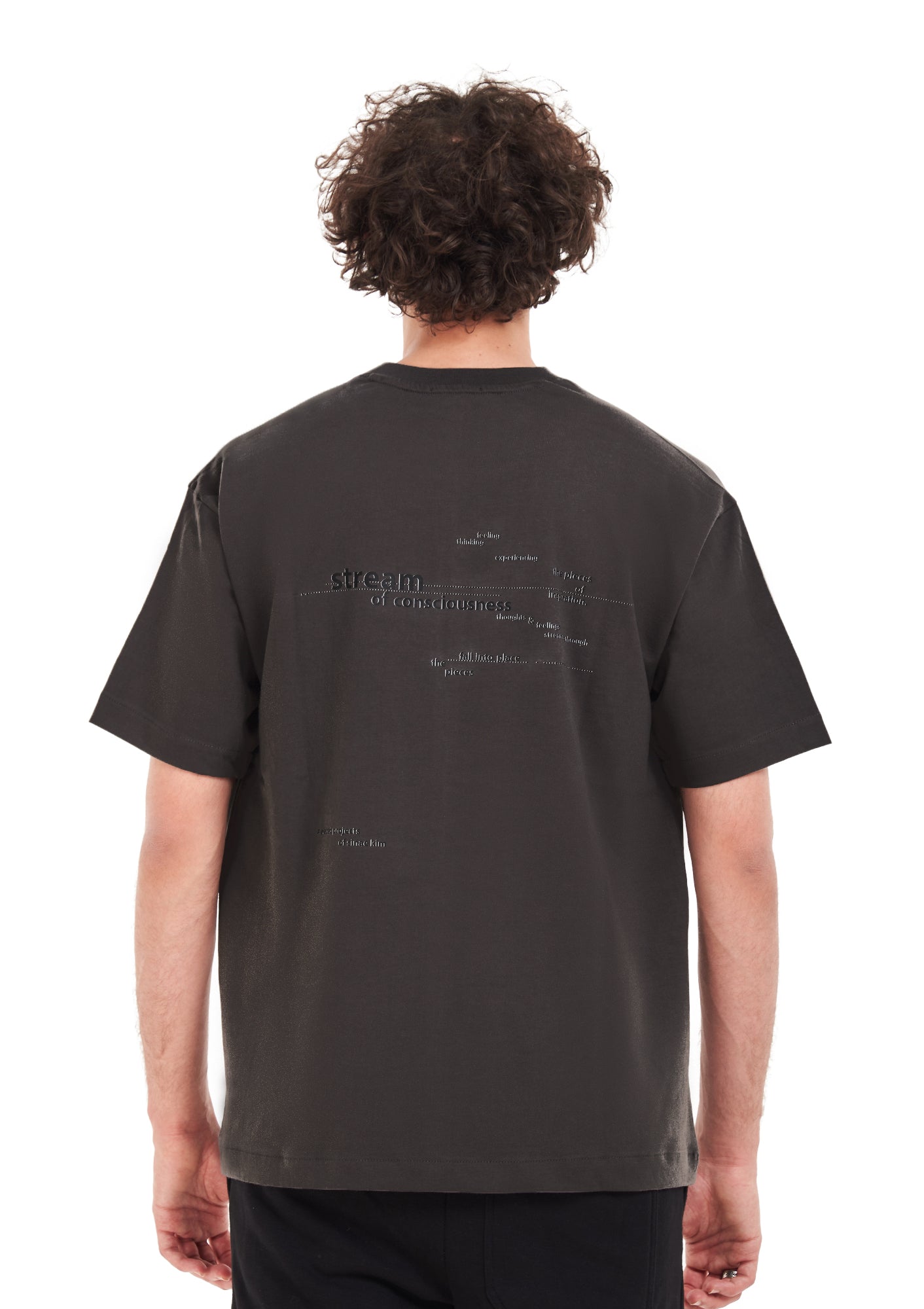 Words tee Oversized printed D-Gray T-shirt .